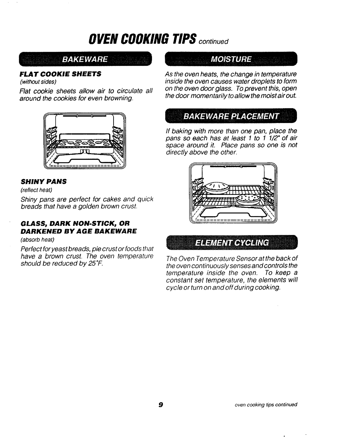 Sears 911. 62071, 911. 62078, 911. 62048, 911. 62041 Shiny Pans, GLASS, Dark NON-STICK, or Darkened by AGE Bakeware 