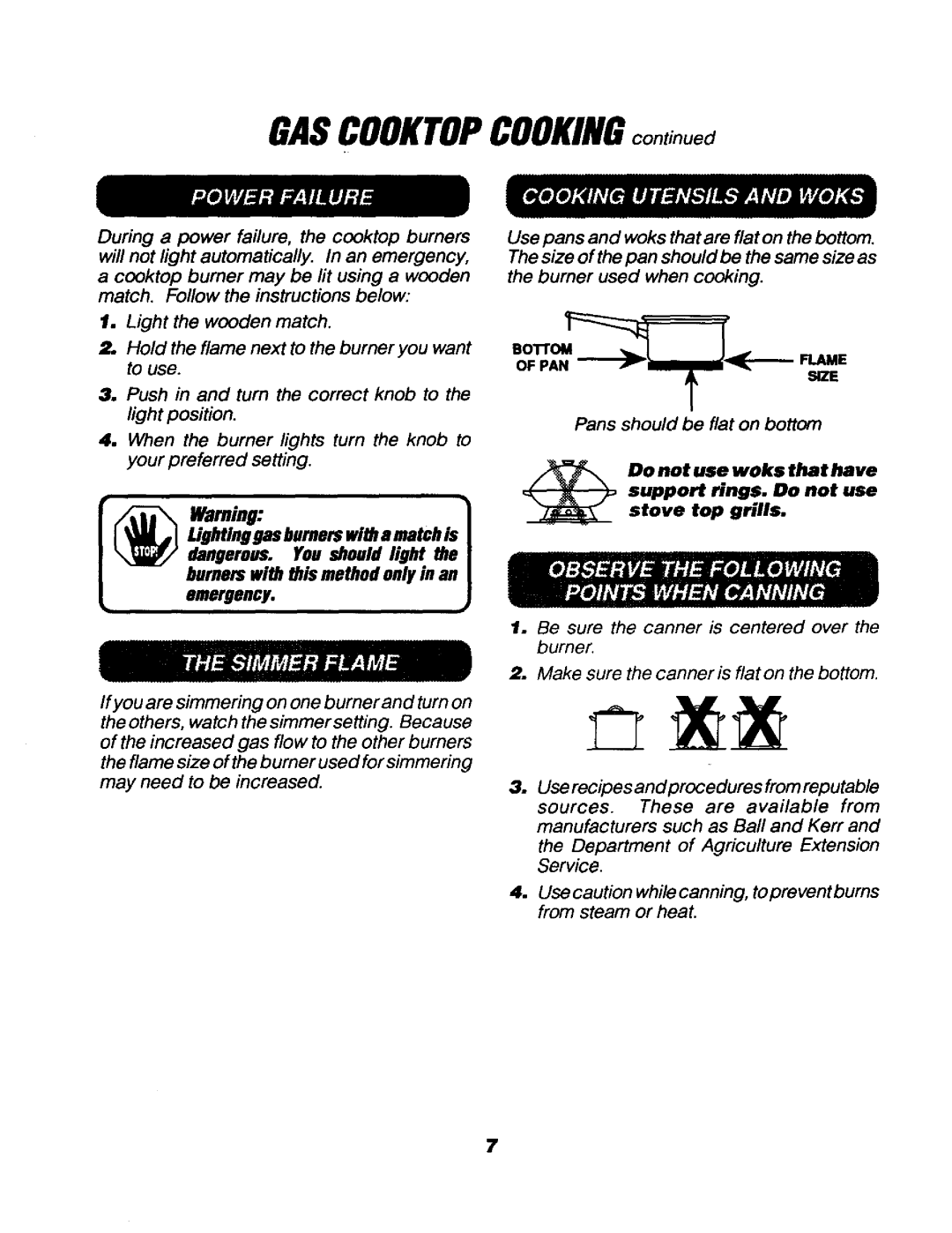 Sears 911.3235S, 911.32359 owner manual Gascooktopcooking 