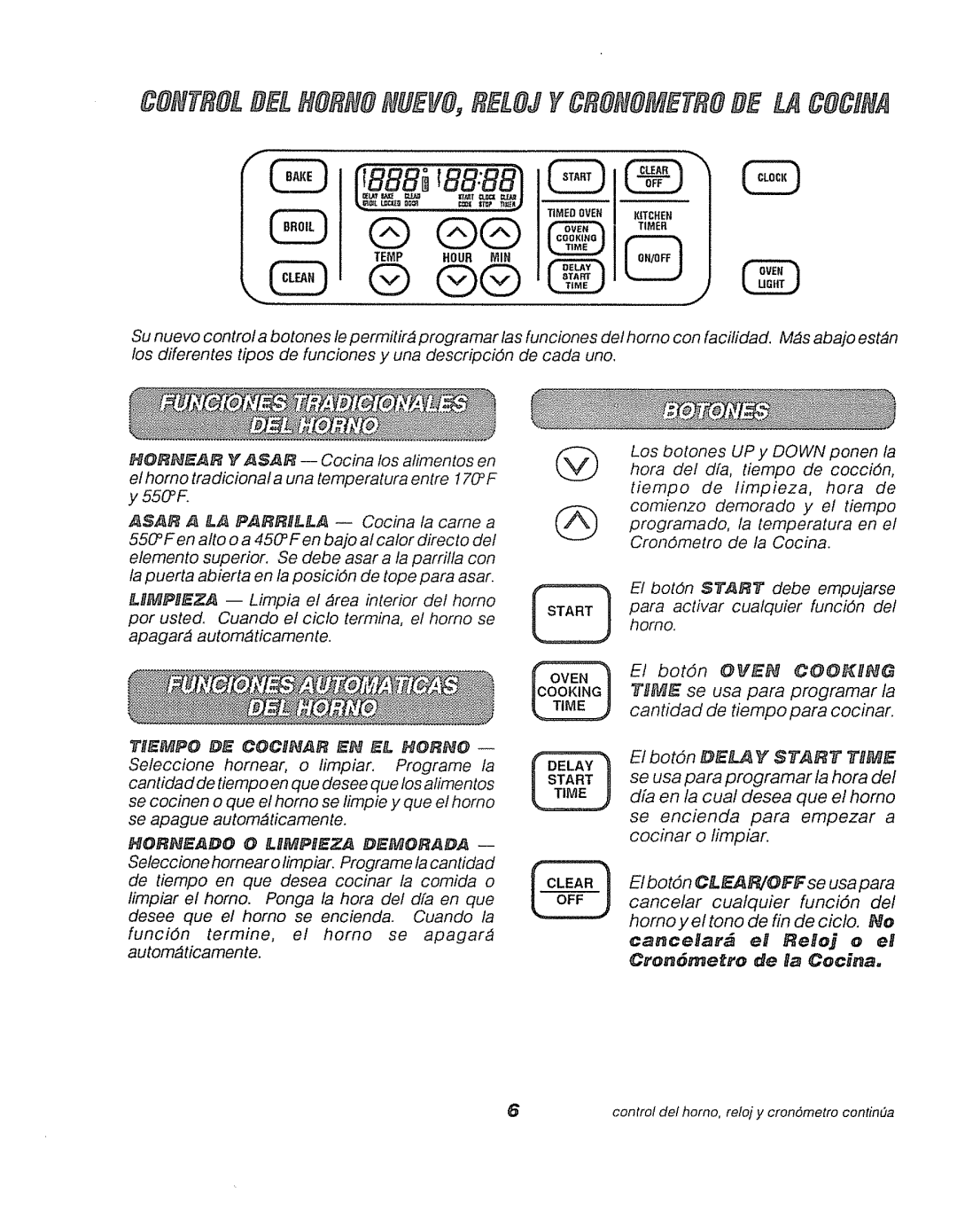 Sears 911.41369 manual El botdn # Y Stars, Cancear e Reo o e 