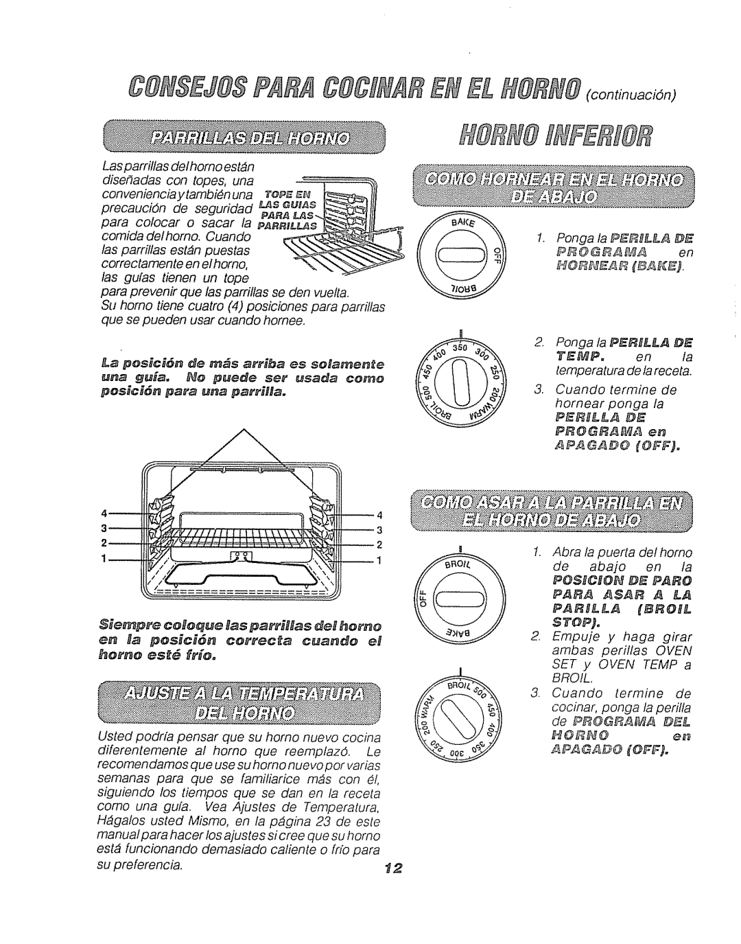 Sears 911.41369 manual En la posHcH6n correcta cuande e# home es frie, De Prggrama DEL HOHGe 