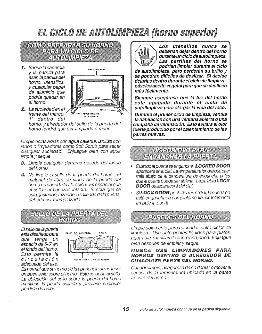 Sears 911.41369 manual El sello de la puerta Estb diseradopara 