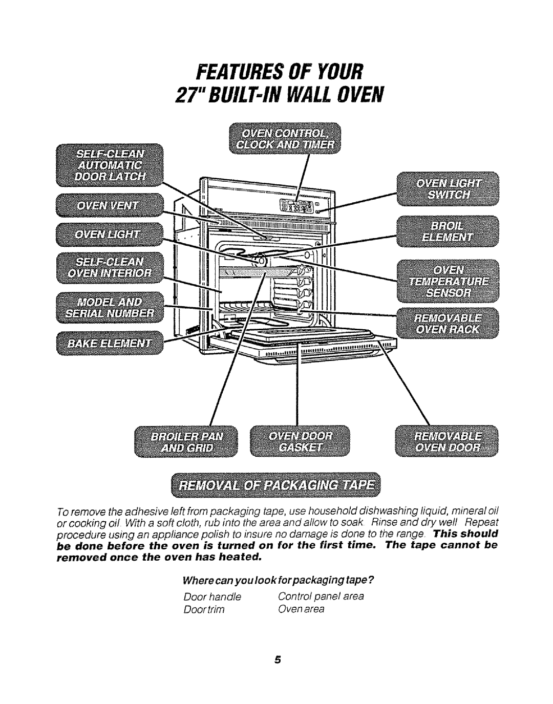 Sears 911.47465, 911.47466, 911.47469 manual Featuresof Your 27BUILT-IN Walloven 