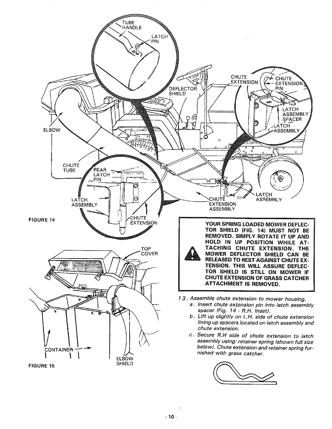 Sears 917.249391 manual Andle Elbow Chute Tube Latch 