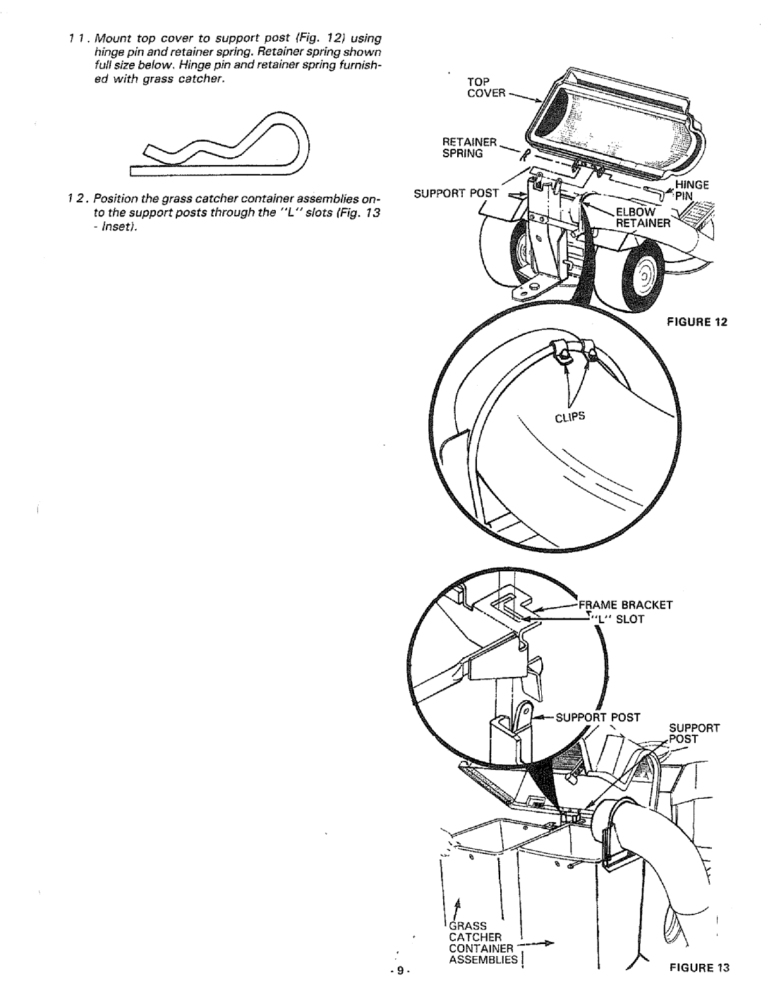 Sears 917.249391 manual Hinge 