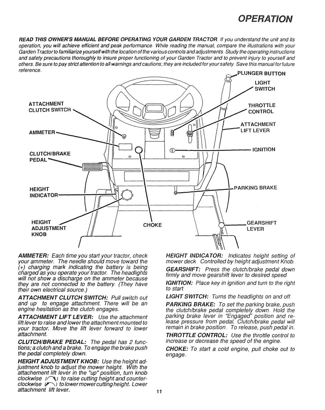 Sears 917.25446, 917.25004 owner manual Attachment, CLUTCH/BRAKE Ignition Height Indicator, Adjustment 