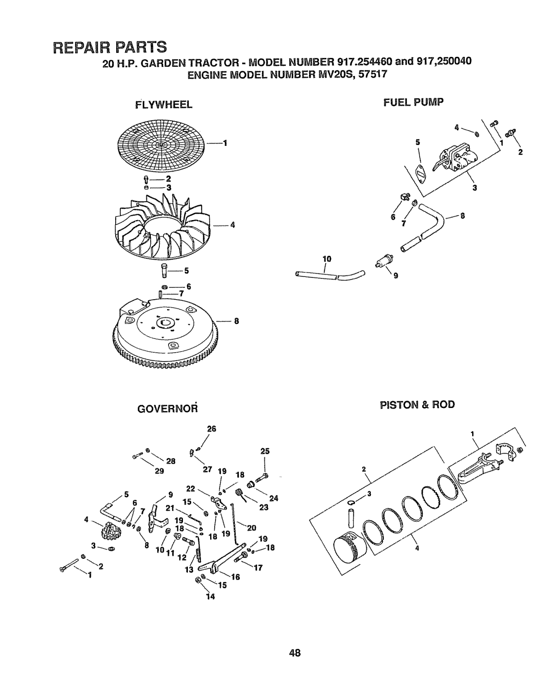 Sears 917.25004, 917.25446 owner manual Fuel Pump 