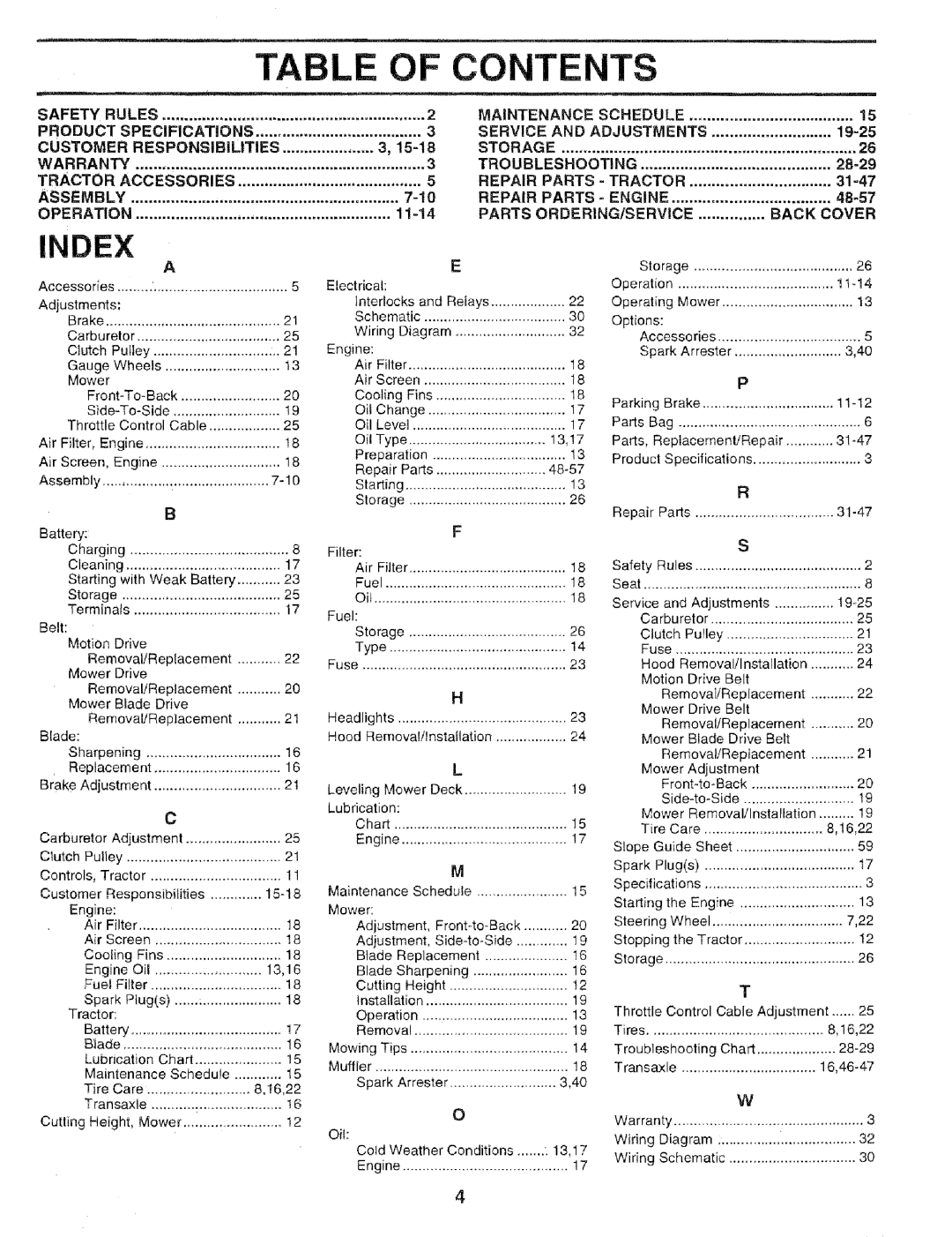 Sears 917.25051 manual Contents 