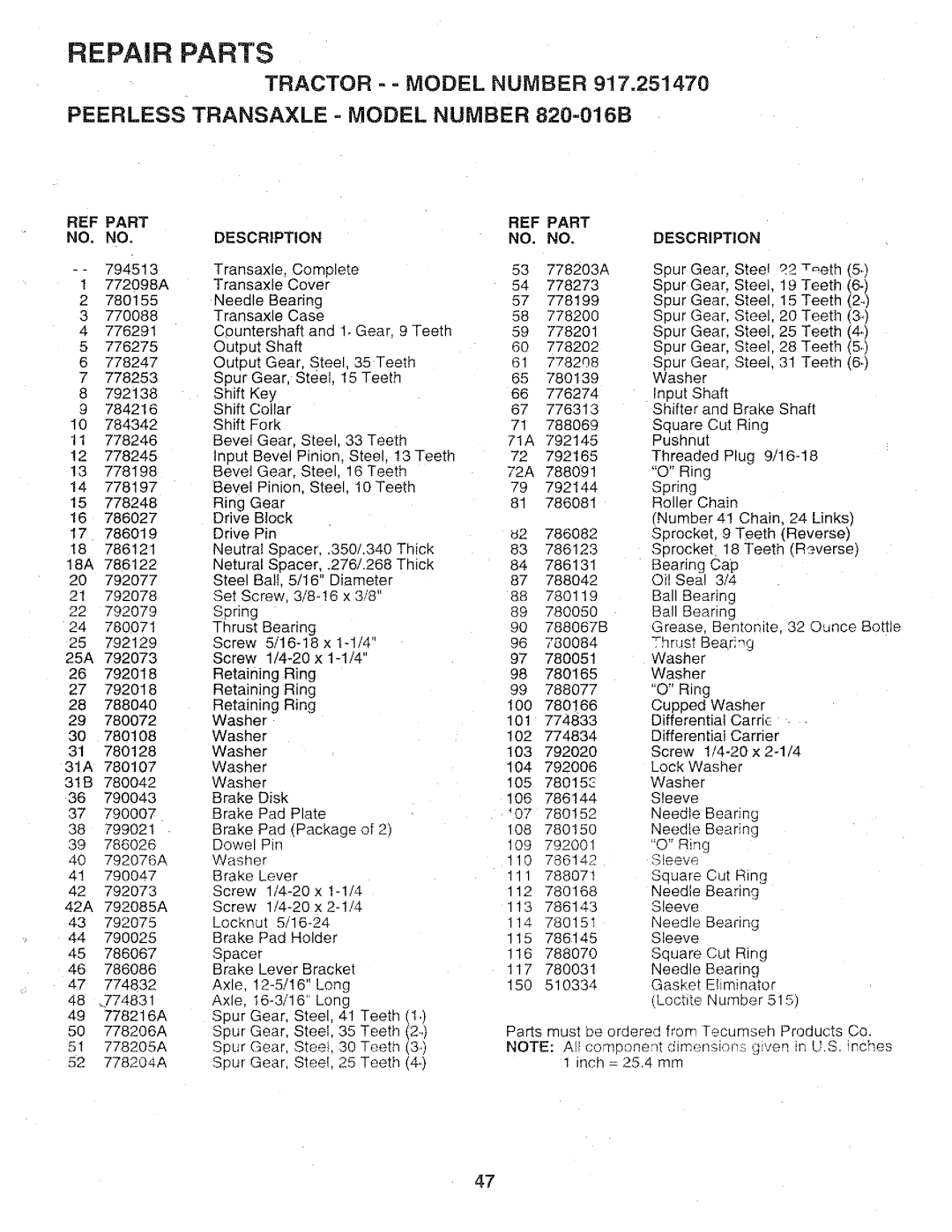 Sears 917.25147 owner manual 2T,=eth f54, 776291 