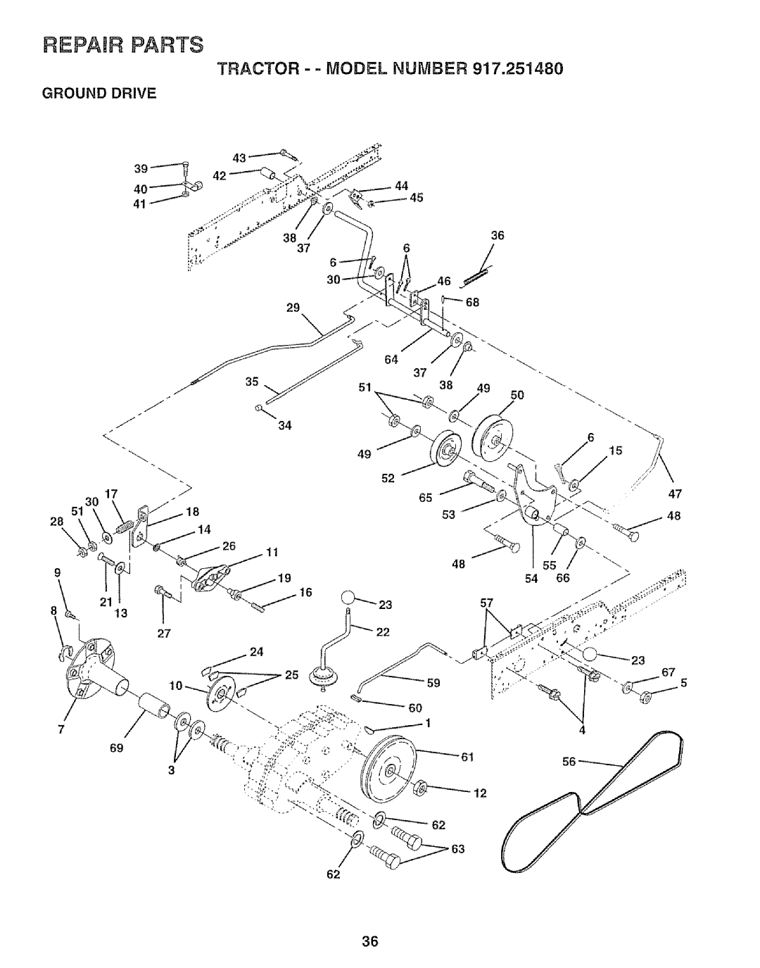 Sears 917.25148 manual Repair Parts 