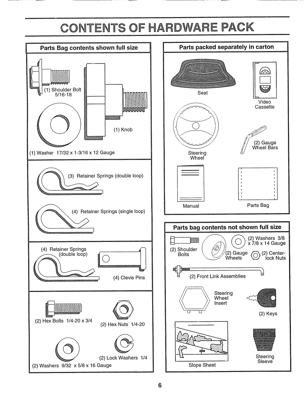 Sears 917.251551 manual Contents of Airidware Pack 