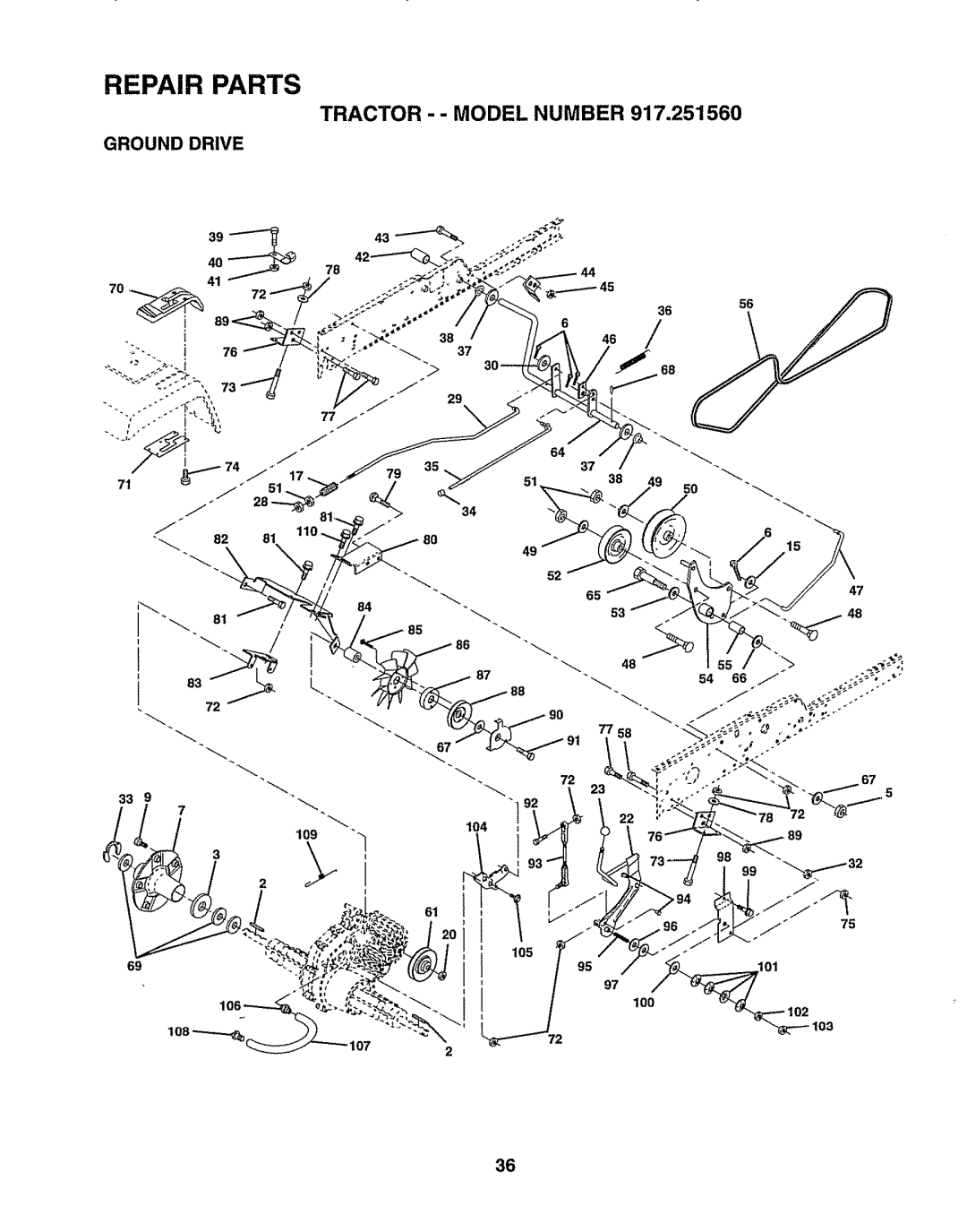 Sears 917.25156 owner manual R101 