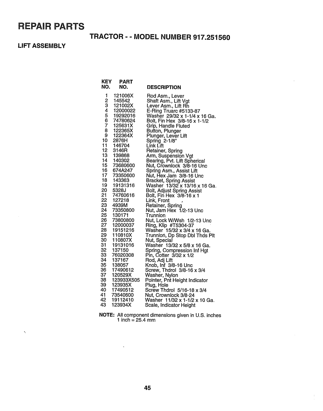 Sears 917.25156 owner manual Tractor - Model Number 