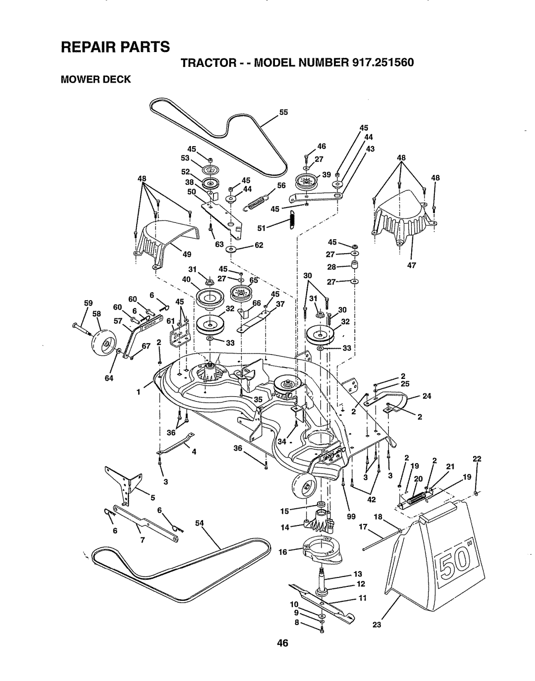 Sears 917.25156 owner manual Mower Deck, 436 