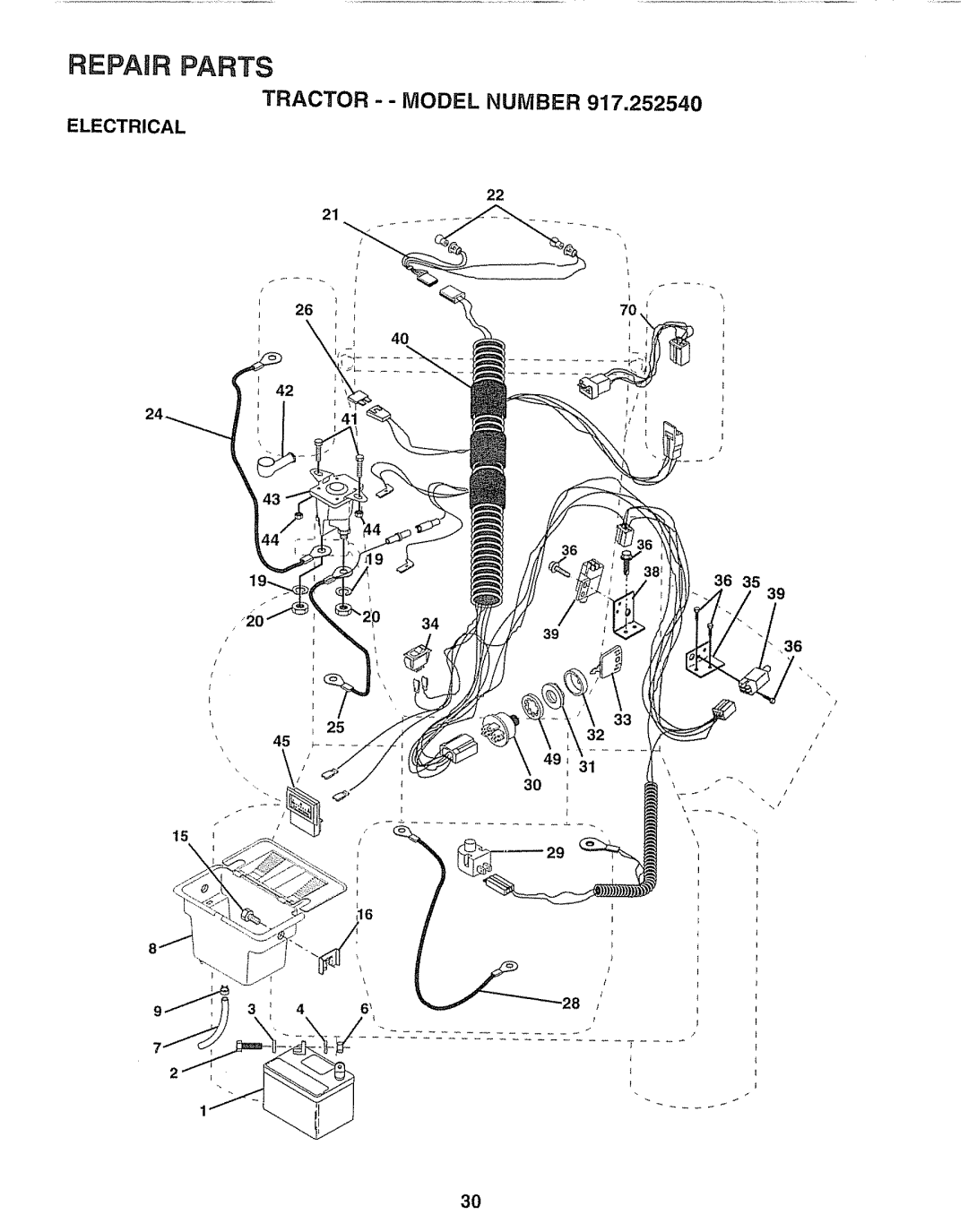 Sears 917.25254 manual Electrical 