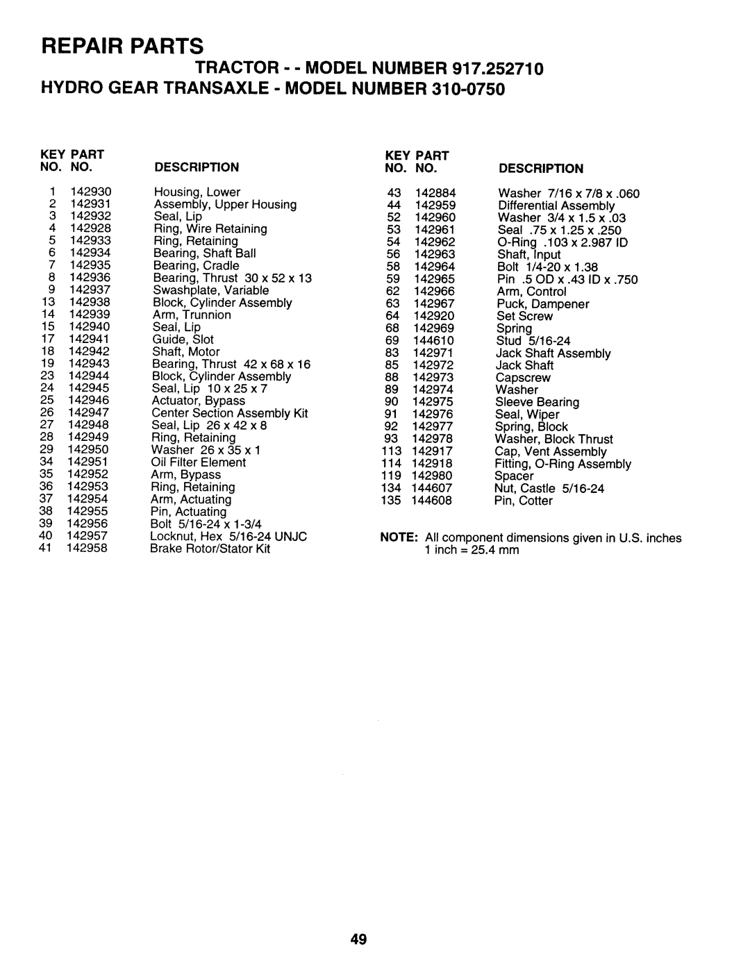 Sears 917.25271 owner manual 142930 