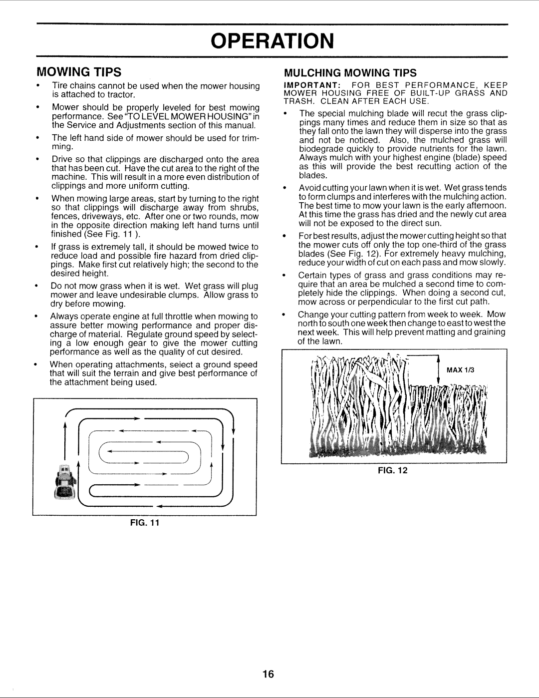 Sears 917.252714 manual Mulching Mowing Tips 