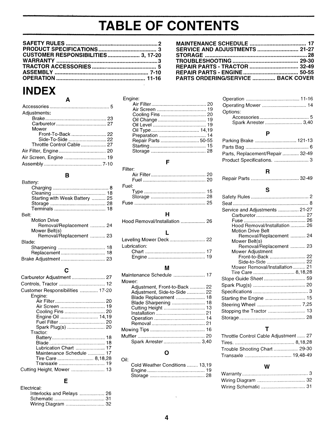 Sears 917.252714 manual Contents 