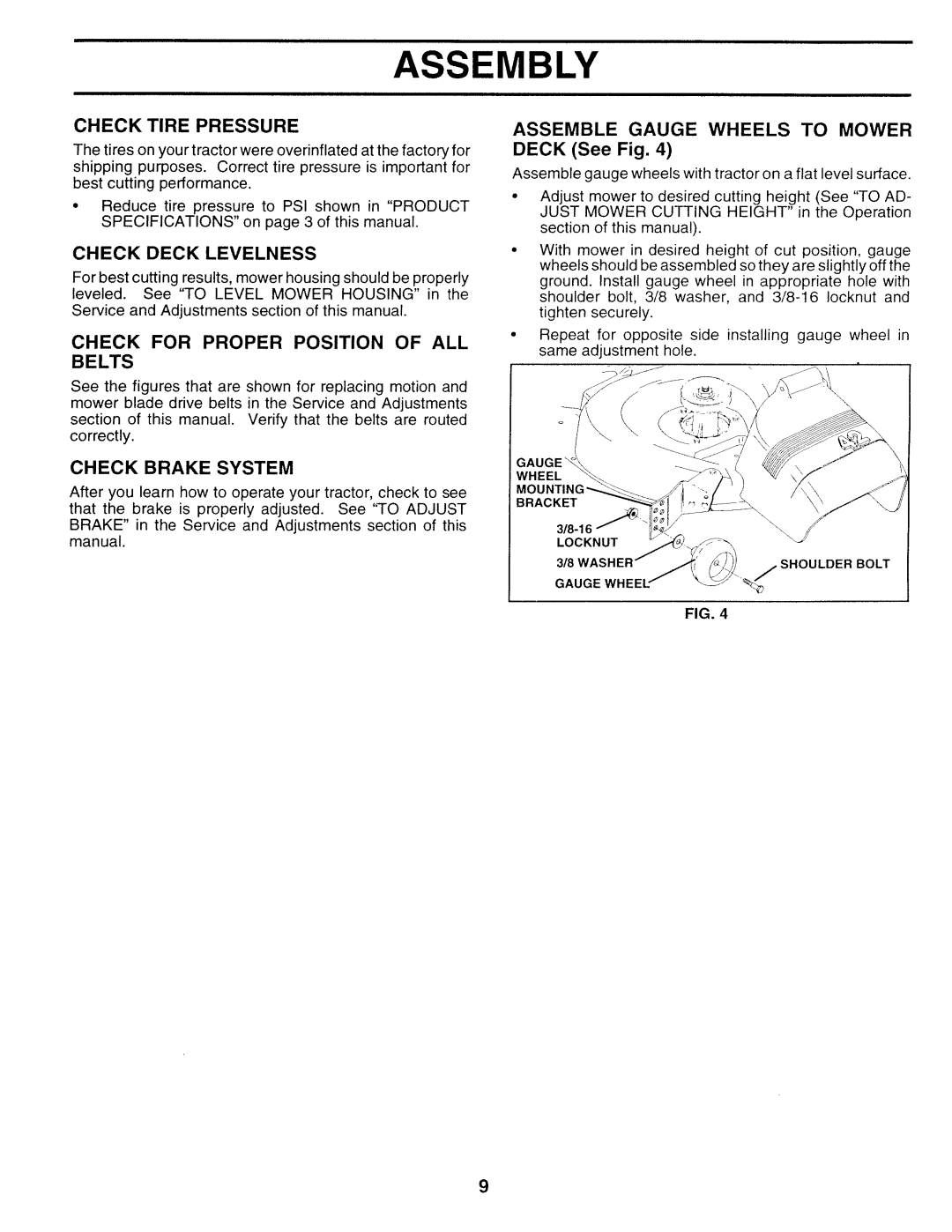 Sears 917.252714 manual Deck See Fig 