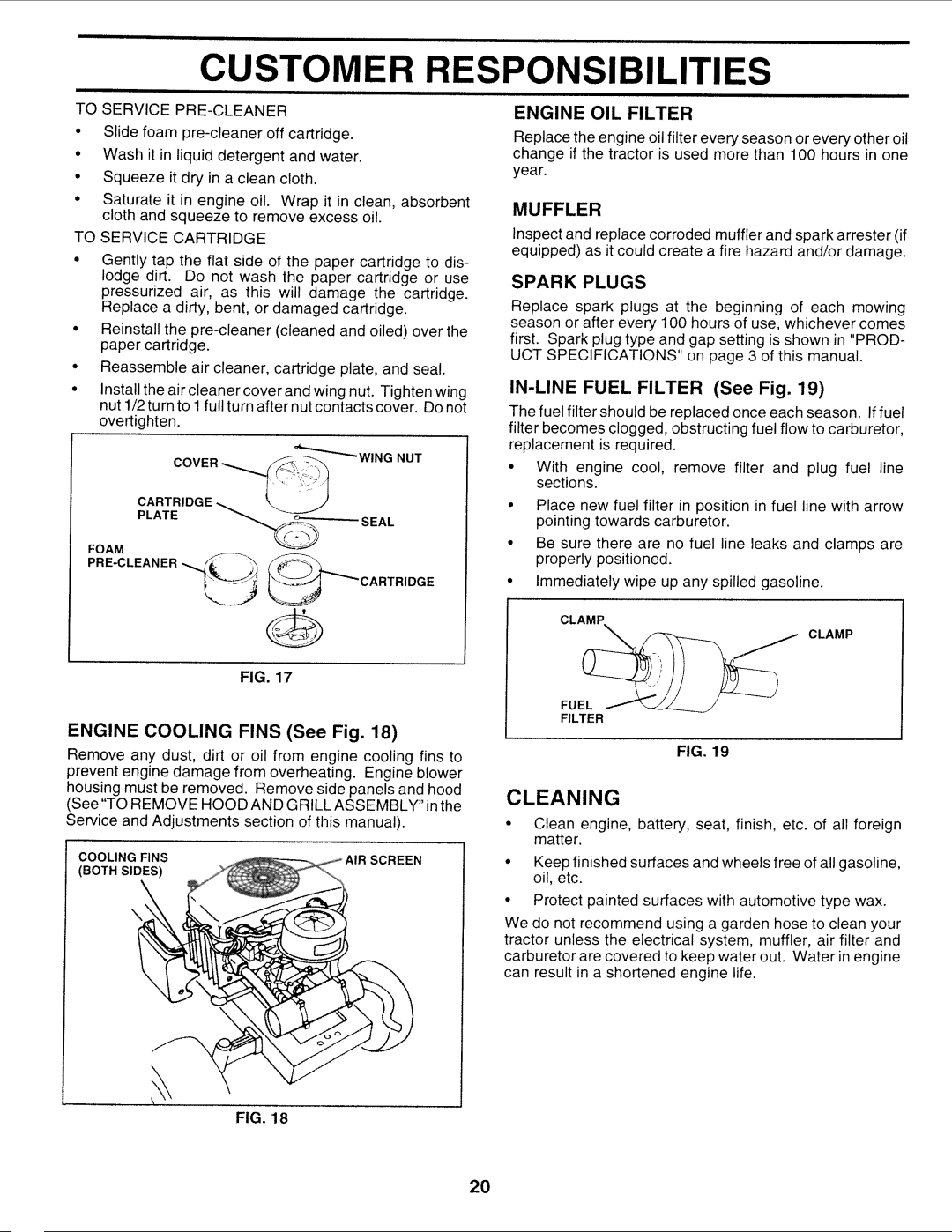 Sears 917.252714 manual Cleaning 