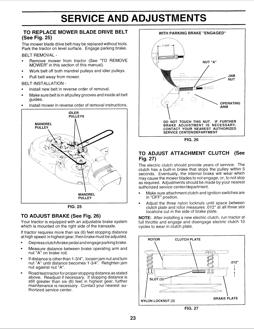 Sears 917.252714 manual See Fig 