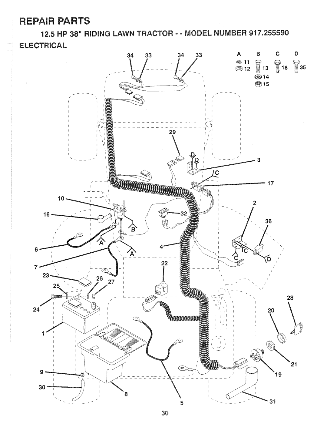 Sears 917.25559 manual Repair Parts 