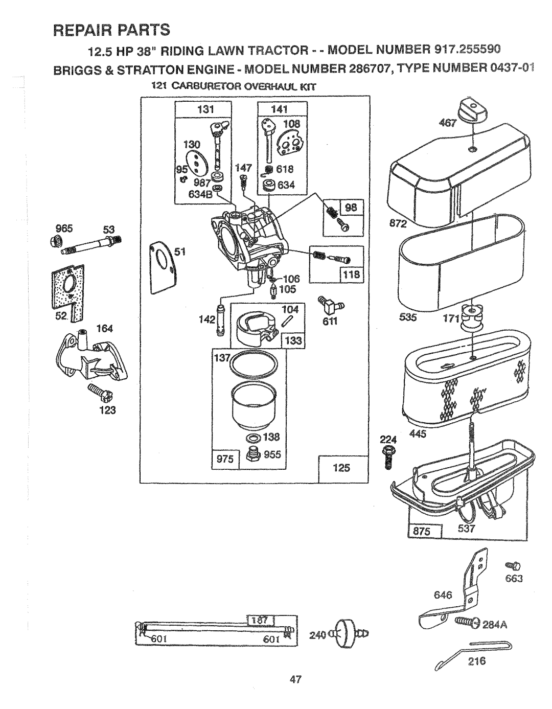 Sears 917.25559 manual 13114, 125 