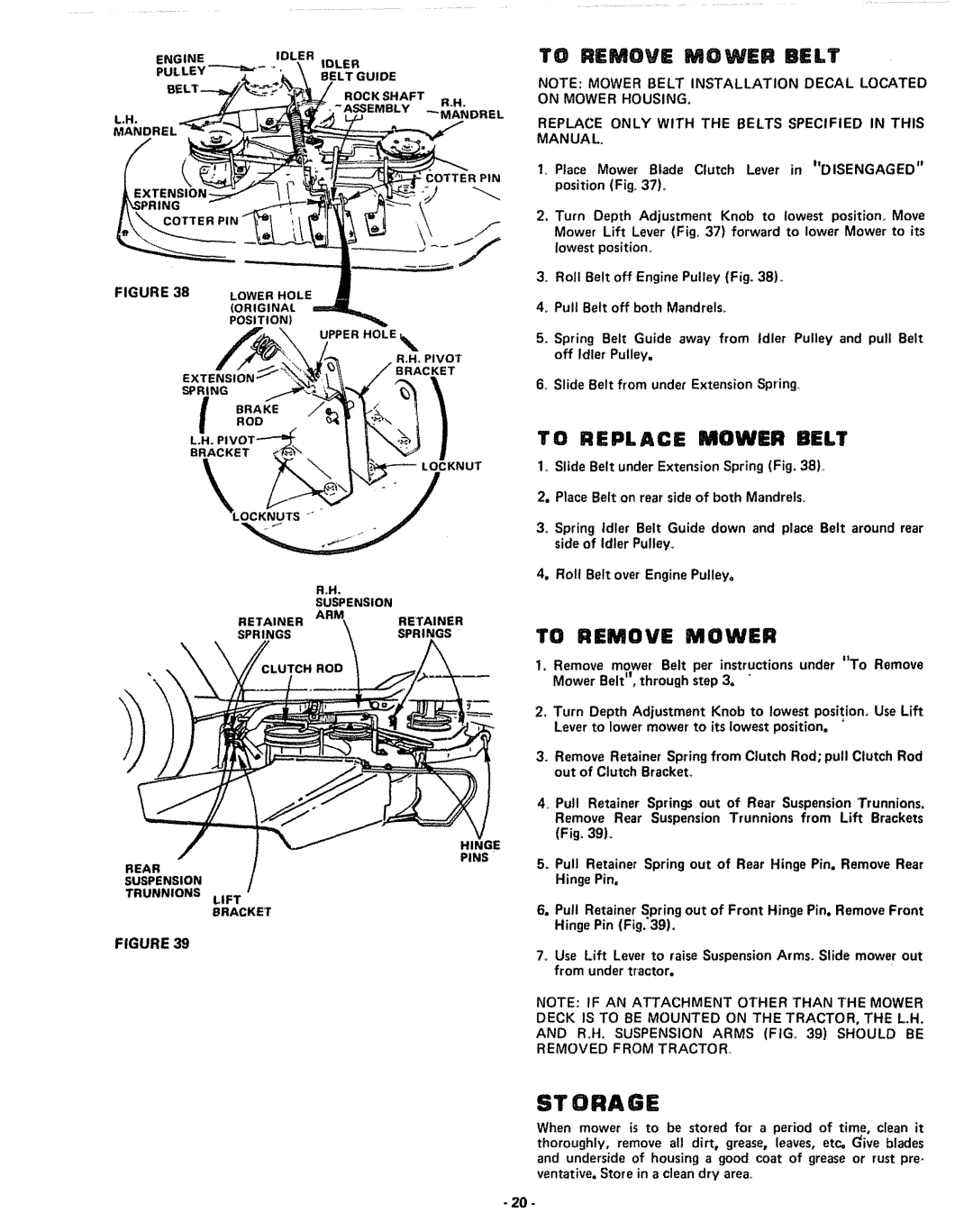 Sears 917.255741 manual To Replace Mower Belt, To Remove Mower 