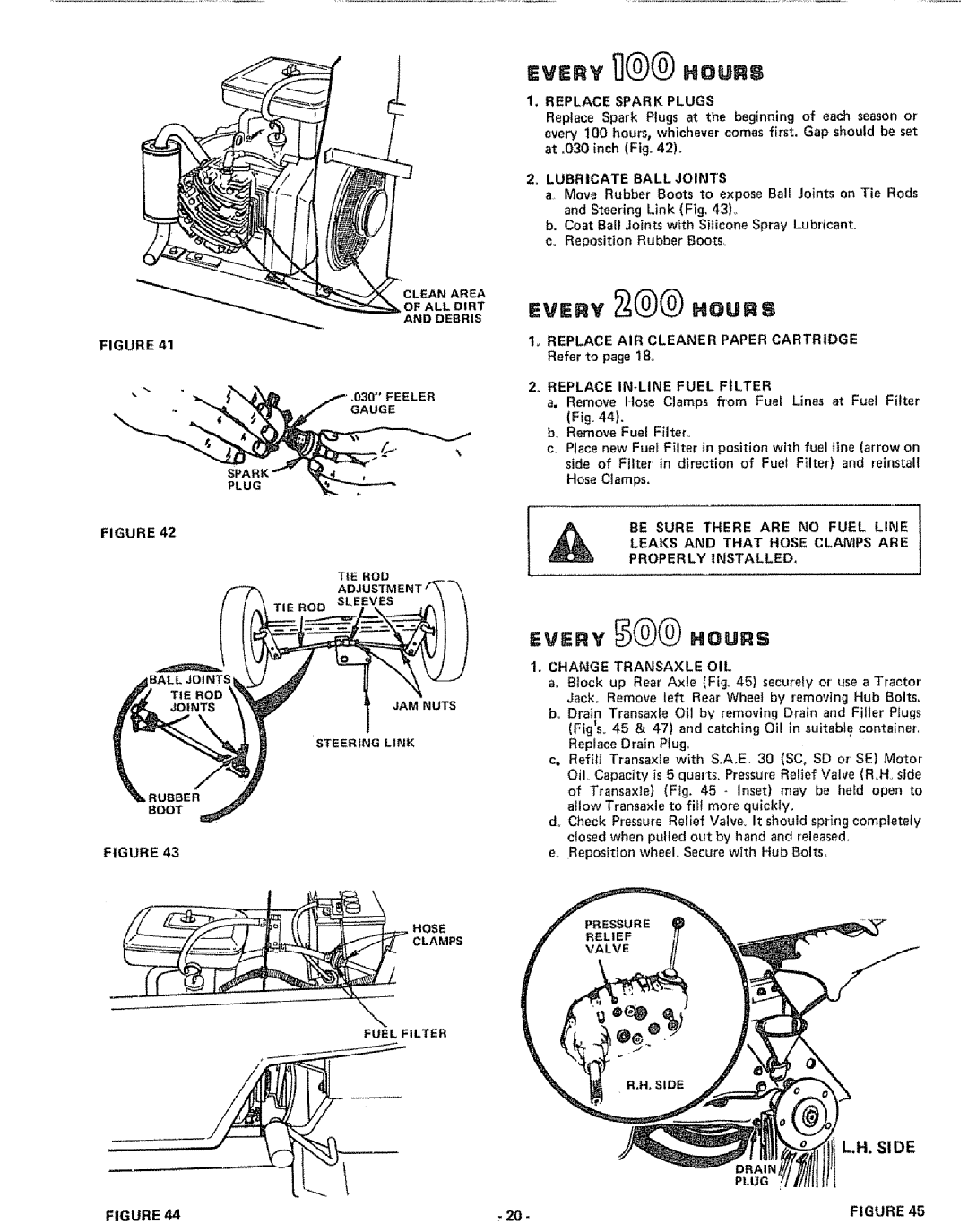 Sears 917.25591 manual Replace Spark Plugs, Lubricate Ball Joints, Replace AIR Cleaner Paper Cartridge Refer to 