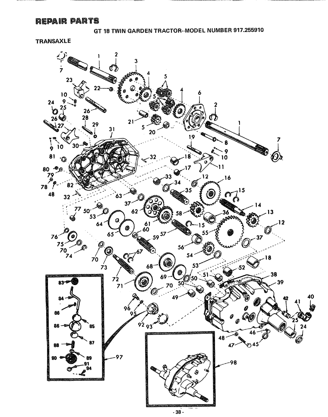 Sears 917.25591 manual REPAmR Parts 