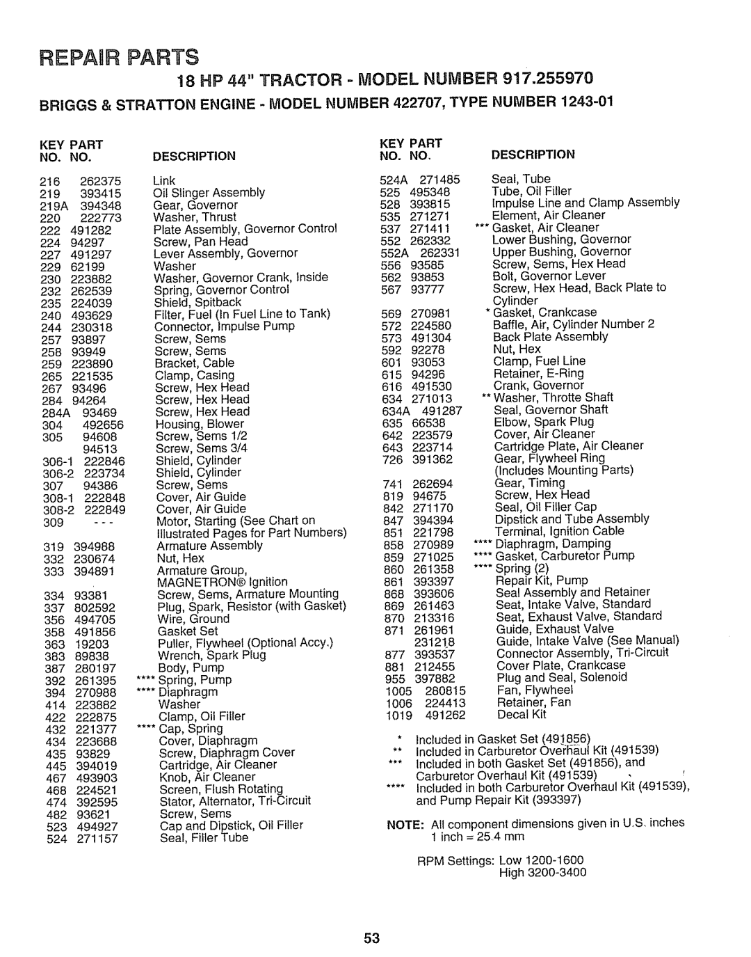 Sears 917.25597 owner manual Fuel Line to Tank, Magnetron@ 