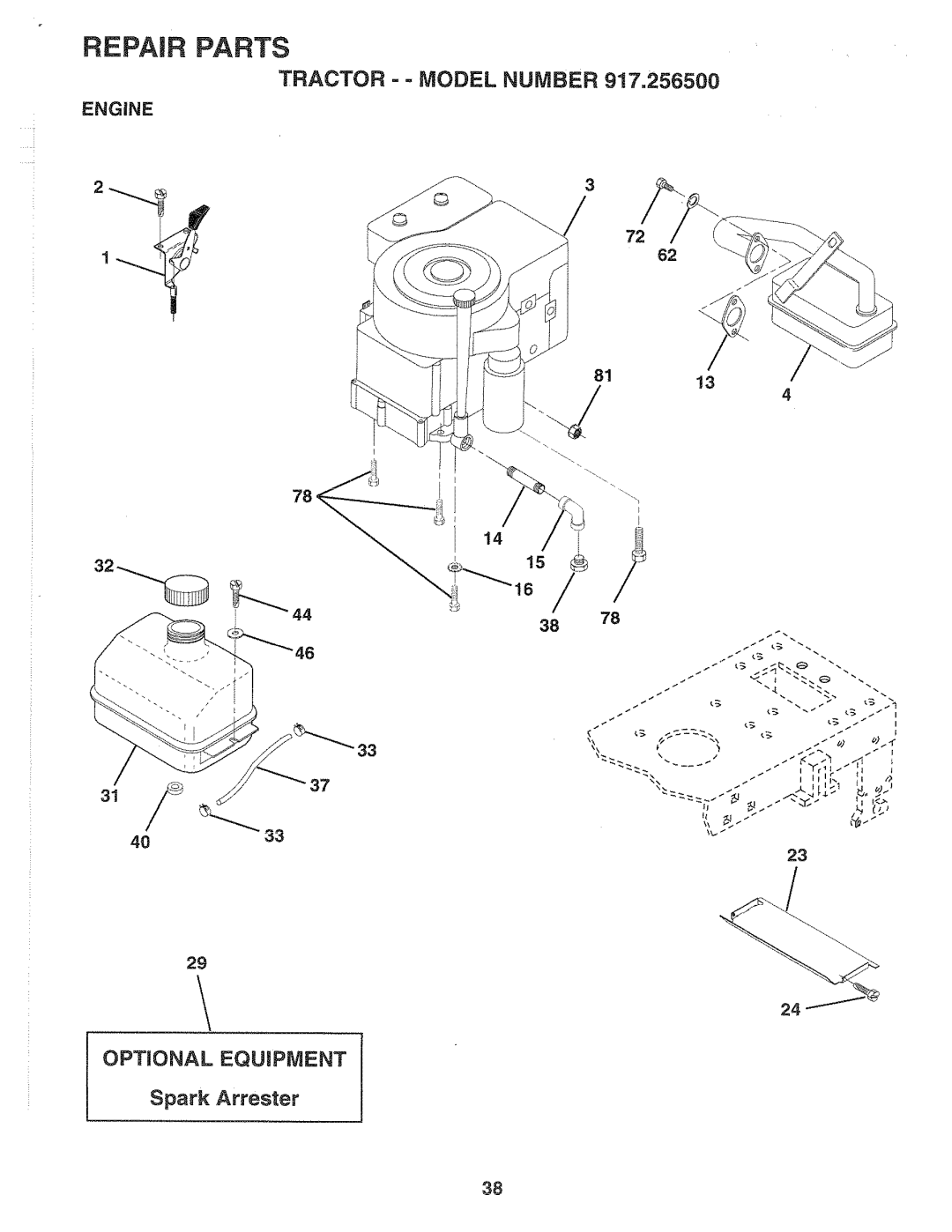 Sears 917.2565 manual Optional Equipment, 4033, 8113 