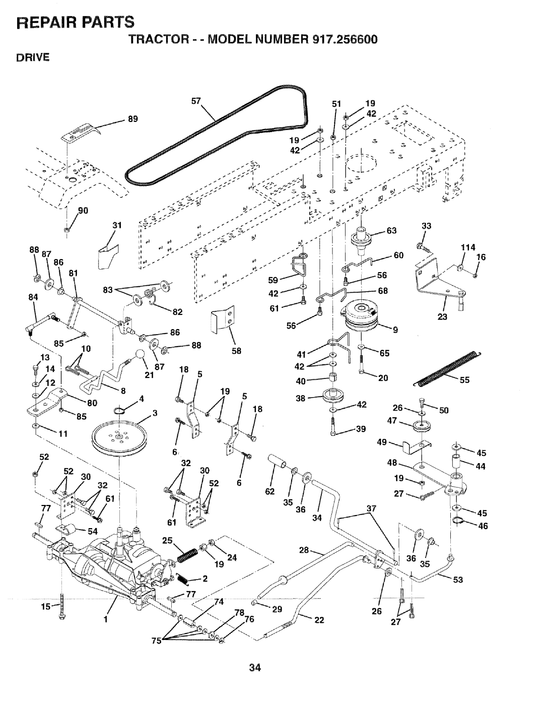 Sears 917.2566 owner manual Drive, 3637 