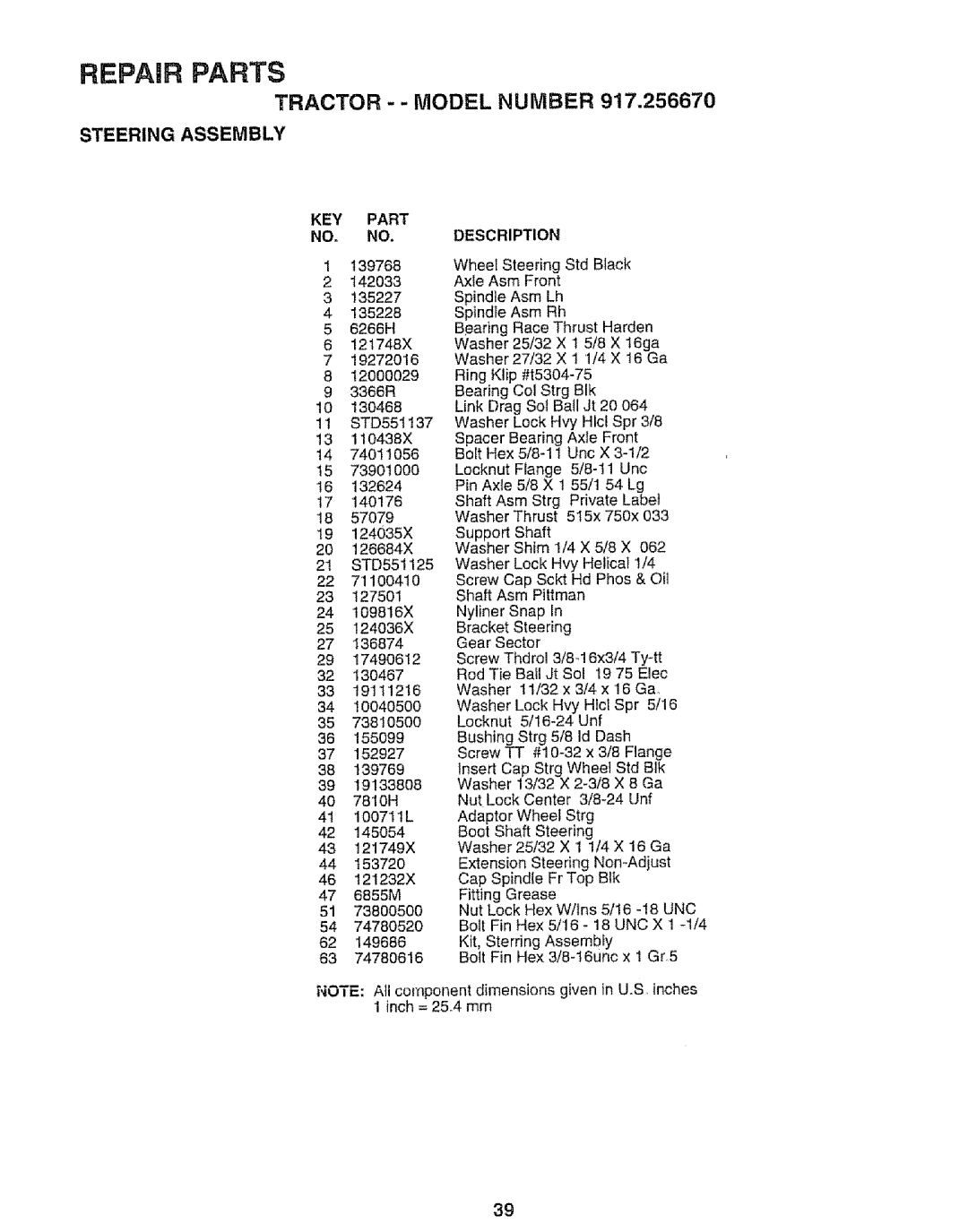 Sears 917.25667 owner manual Tractor -- Model Number 