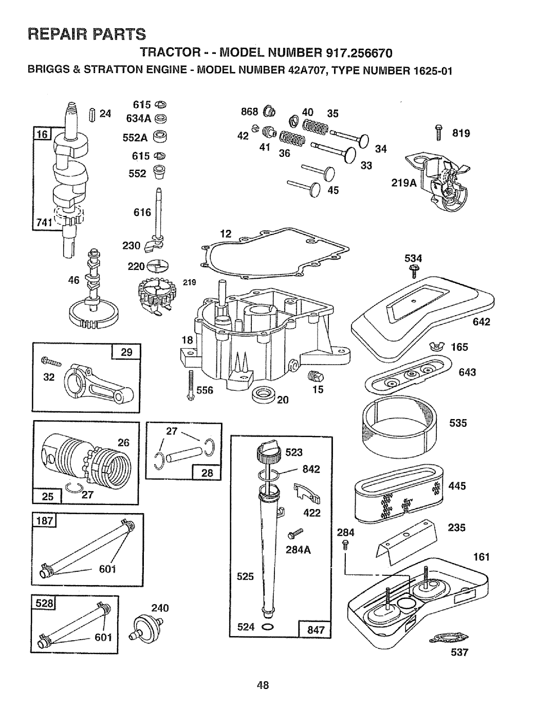 Sears 917.25667 owner manual Tractor - Model Number 