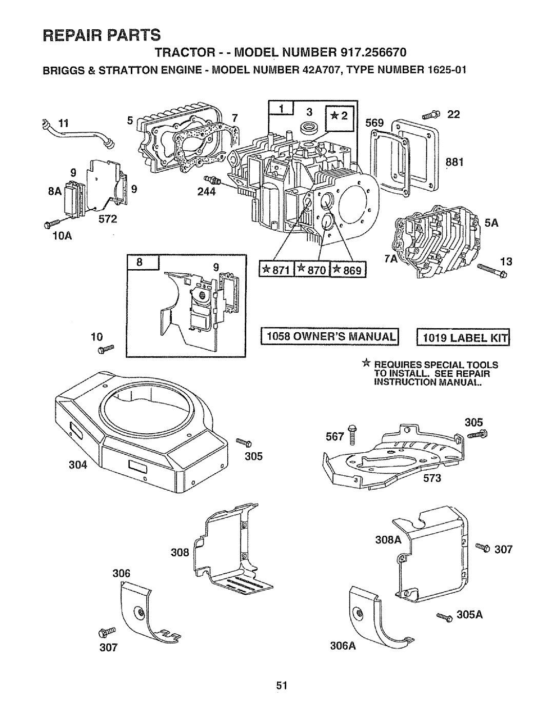 Sears 917.25667 owner manual 308A, 308 307 306 