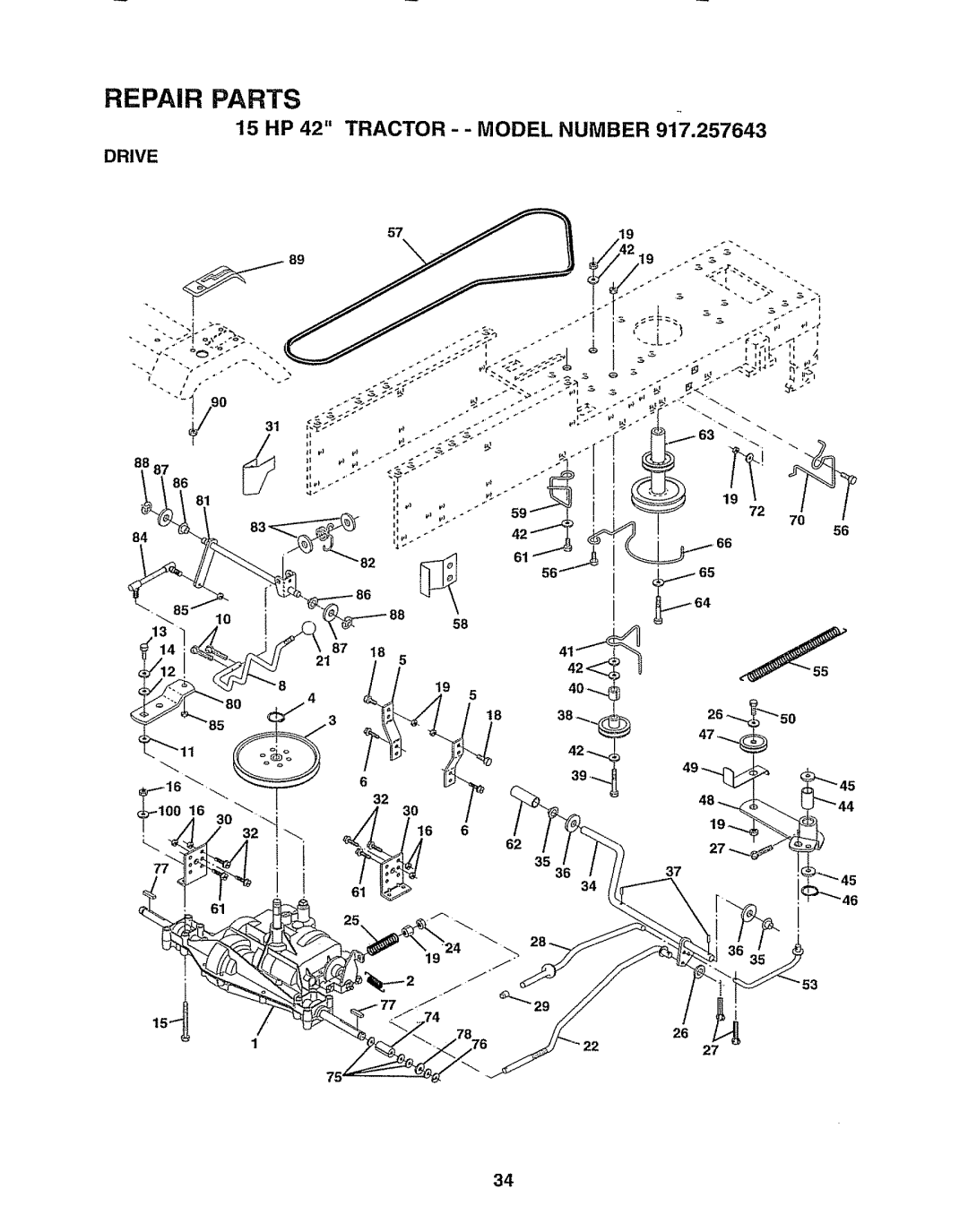 Sears 917.257643 owner manual Drive 