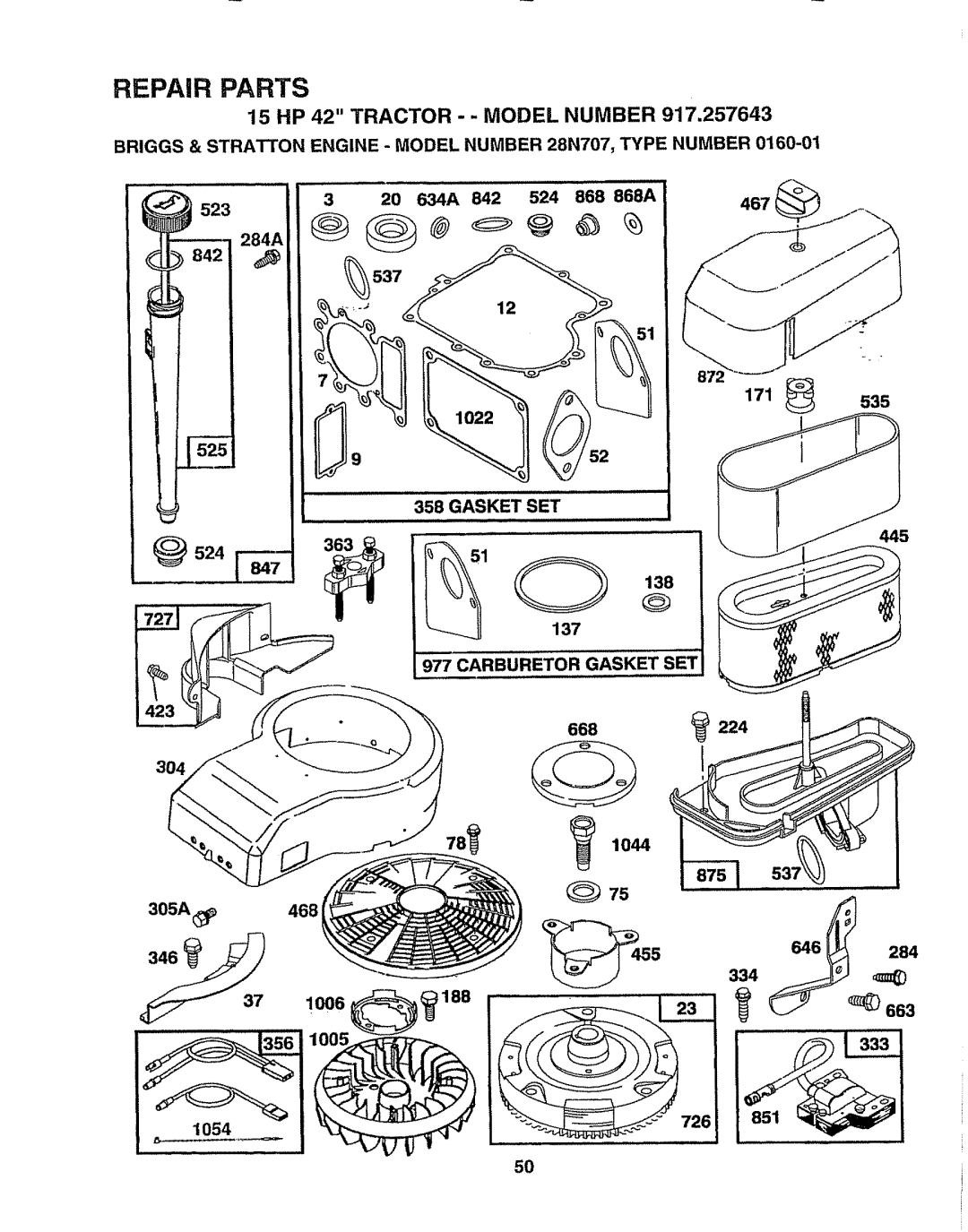 Sears 917.257643 owner manual 523, 467 872, 445, 224 668 304 