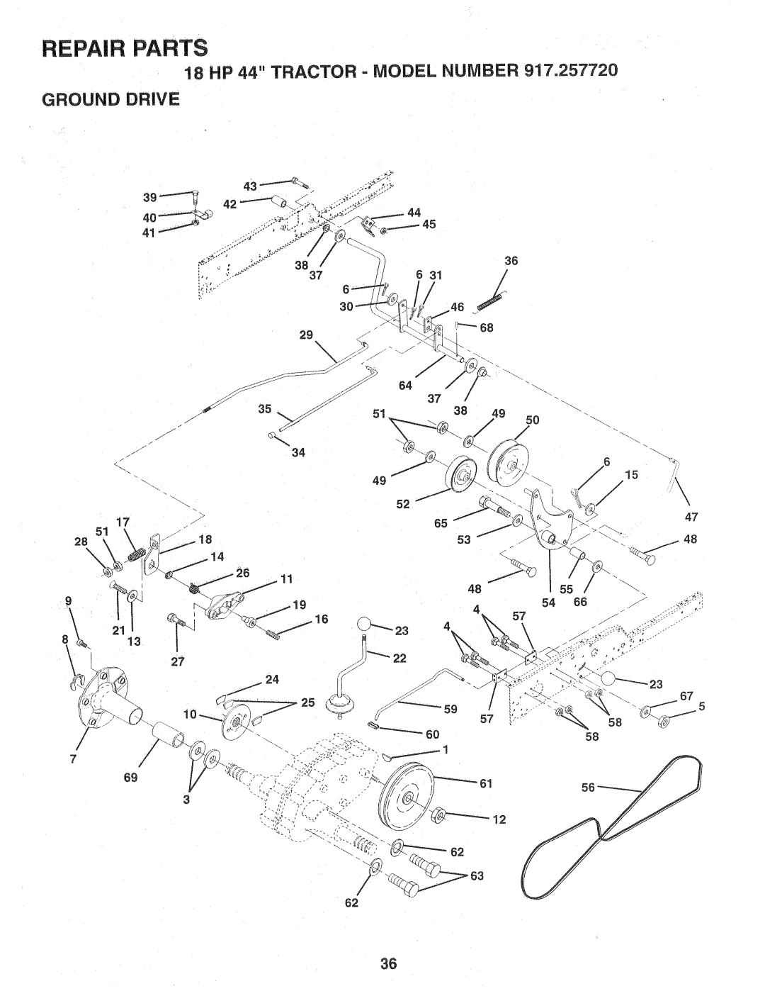 Sears 917.257720 owner manual Ground Drive 