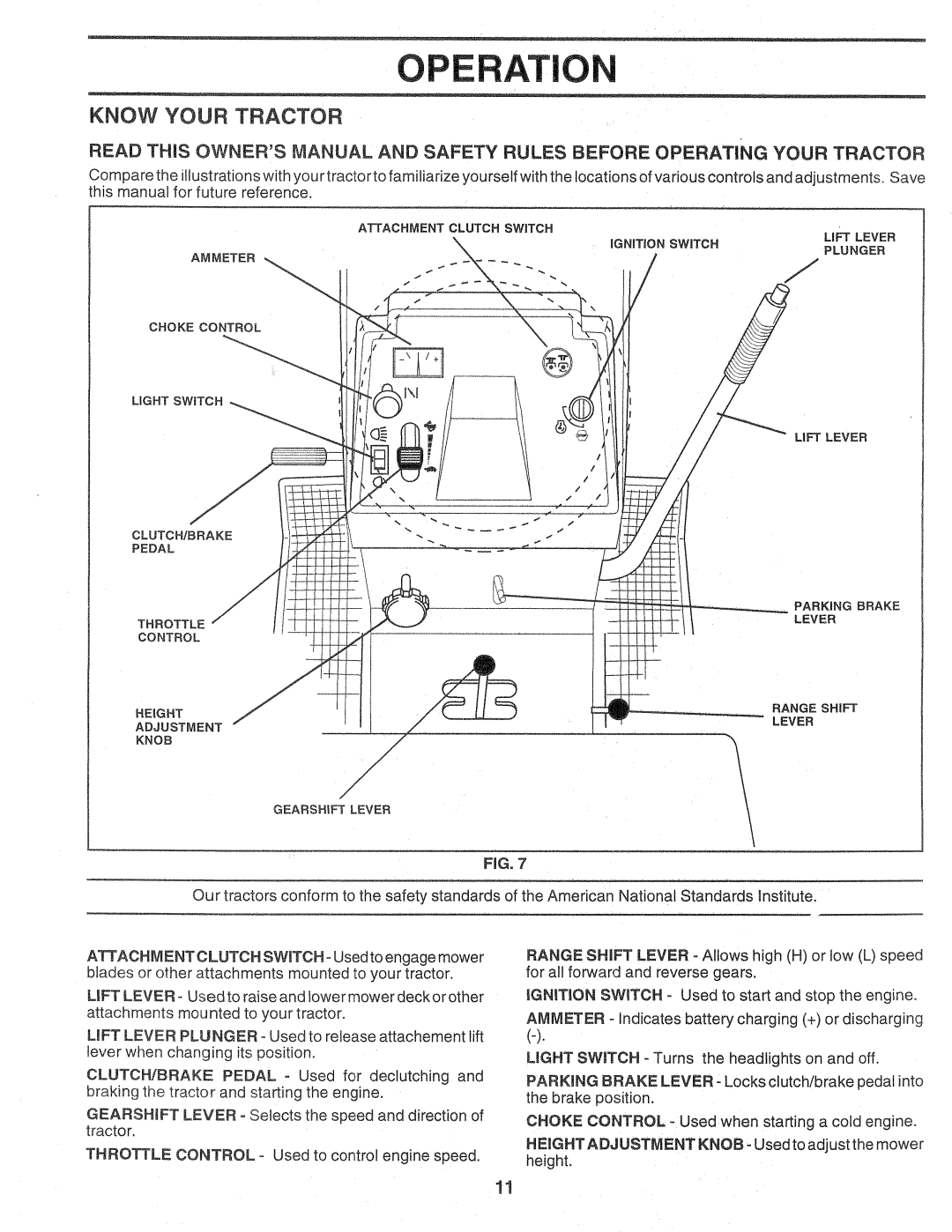 Sears 917.257720 owner manual Eration, Know Your Tractor 