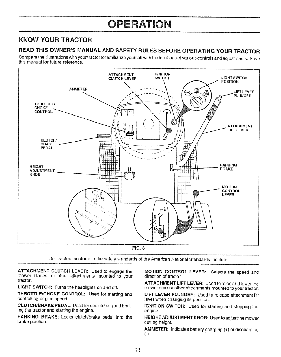 Sears 917.25953 owner manual Operatro, Know Your Tractor 