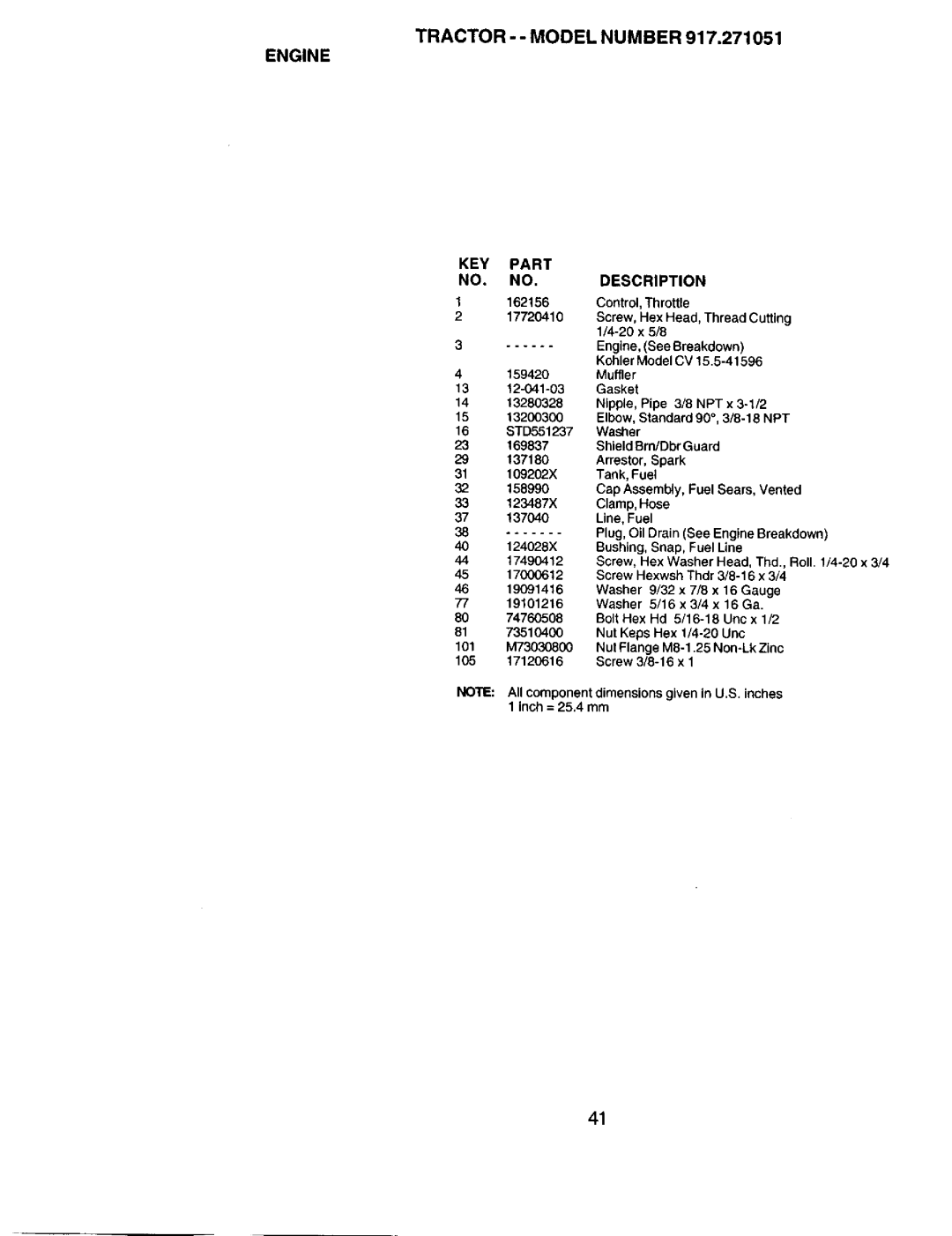 Sears 917.271051 owner manual 162156, 17720410 