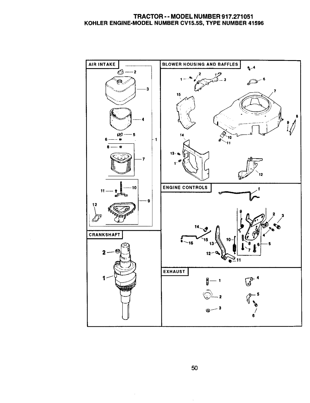 Sears 917.271051 owner manual Crankshaft 