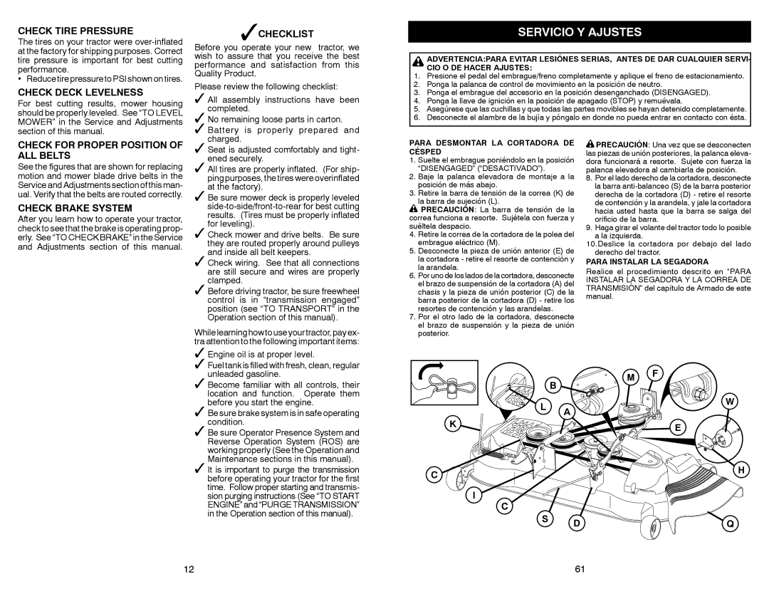 Sears 917.28861 owner manual Servicio Y Ajustes 