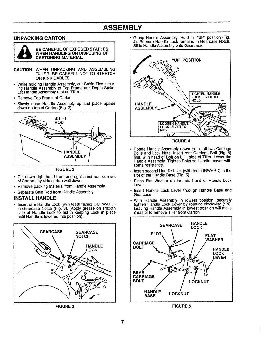 Sears 917.299642 owner manual Install Handle, Gearcase Gearcase Notch Handle Lock, Gearcase Handle Lock, Flat 