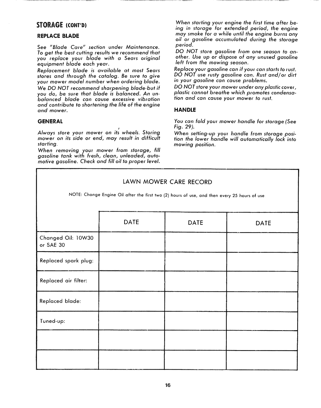 Sears 917.372301 manual Replace Blade, Handle, Replaced blade 