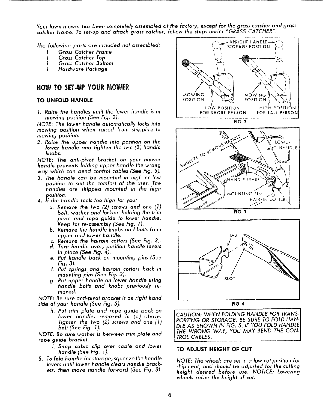 Sears 917.372301 manual Hardware Package, To Unfold Handle 