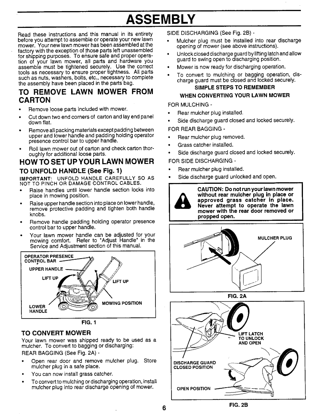 Sears 917.373981 owner manual Assembly, Carton, To Remove Lawn Mower From, Howto Set Upyour Lawn Mower 