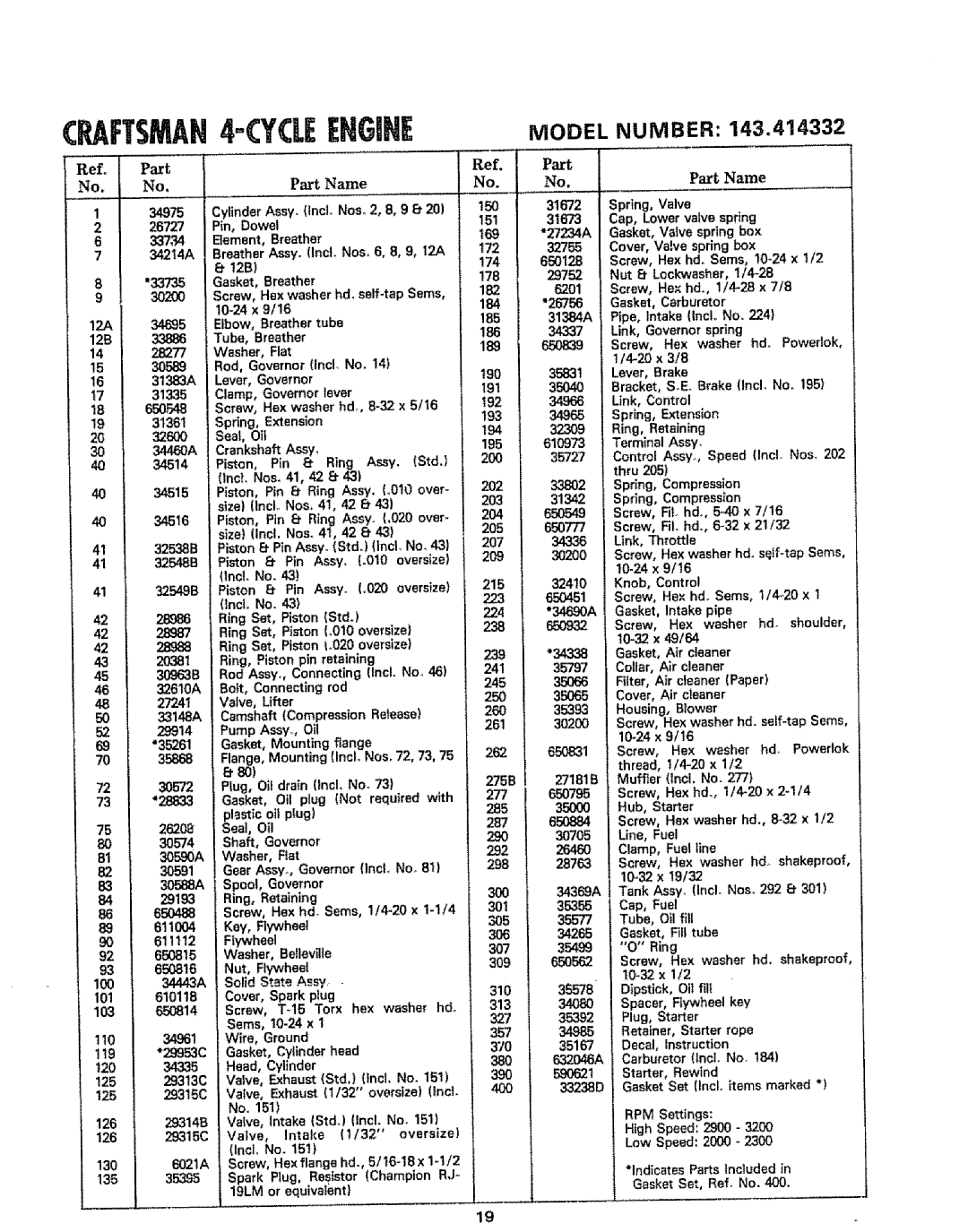 Sears 917.383223 34975 26727 337,34 34214A, 30200, 16 31383A, 41 32548B 41 32549B 43 2O381, 46 32610A 5O 33148A 69 *35261 