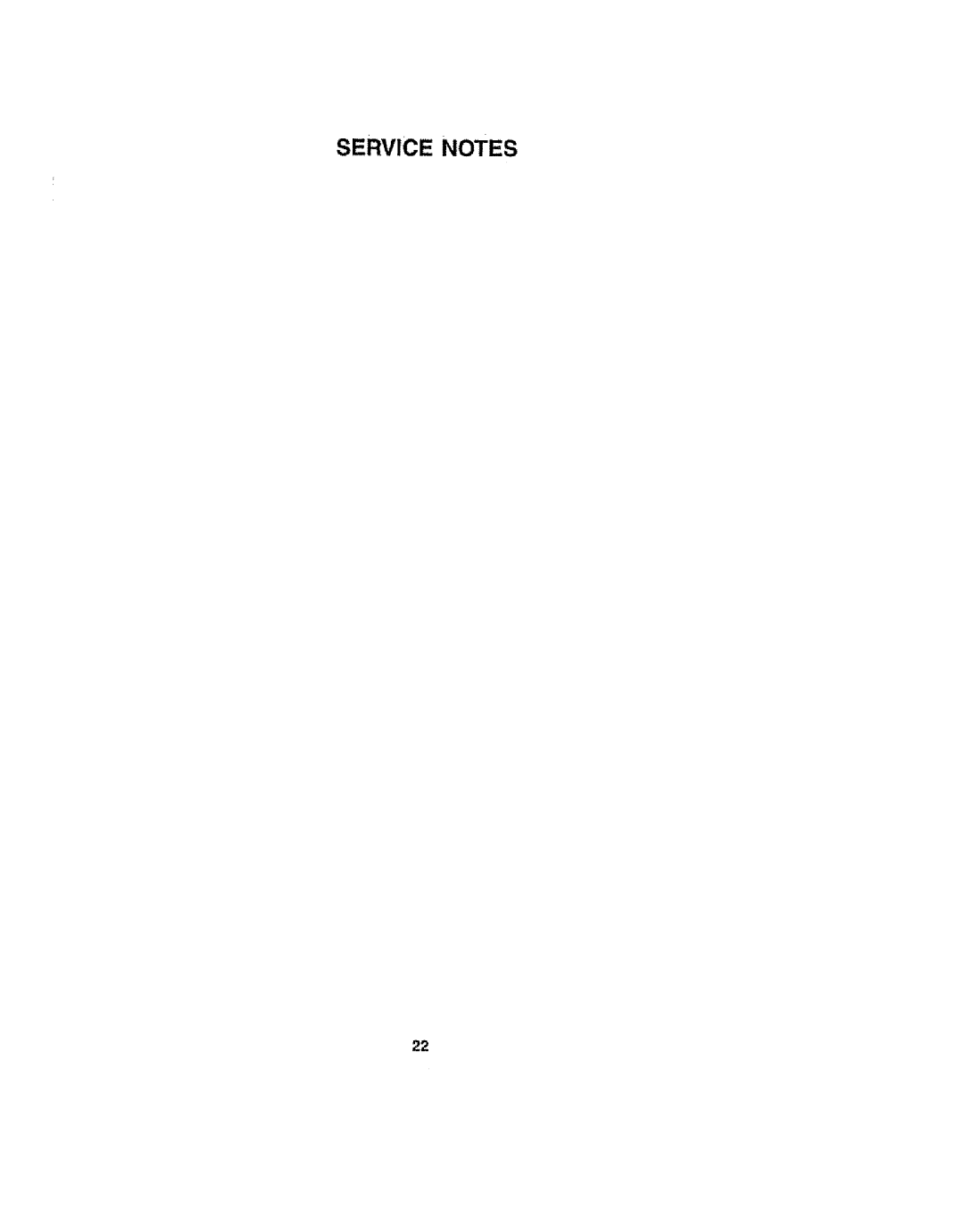 Sears 917386121 owner manual Service Notes 