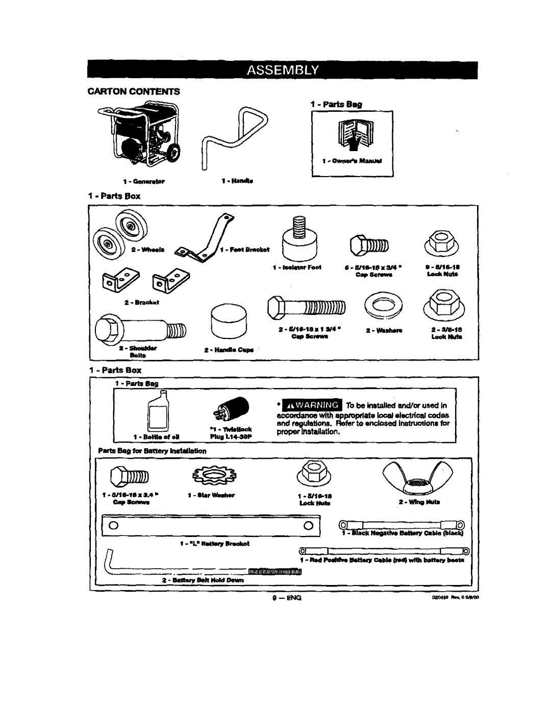 Sears 919, 150, 329 owner manual Carton Contents 